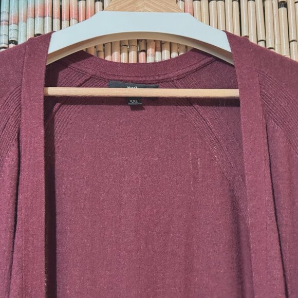 MOSSIMO Open Cardigan Sweater with Pockets, Cranberry, XXL - Picture 4 of 14